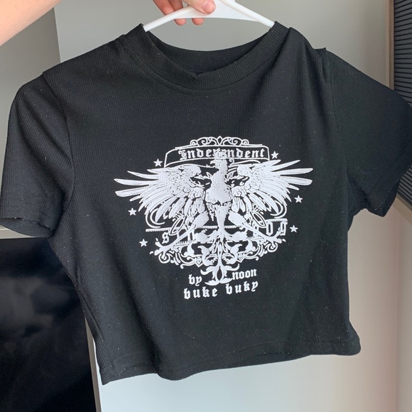 Cute Shein Black Crop Top - Picture 1 of 2